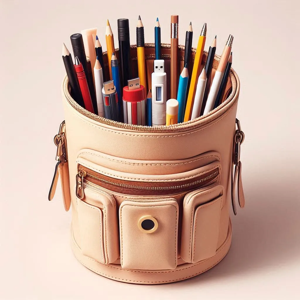 Trousse de secours du dessinateur informaticien : crayons et clés USB pour le diagnostic et réparation d'urgence.